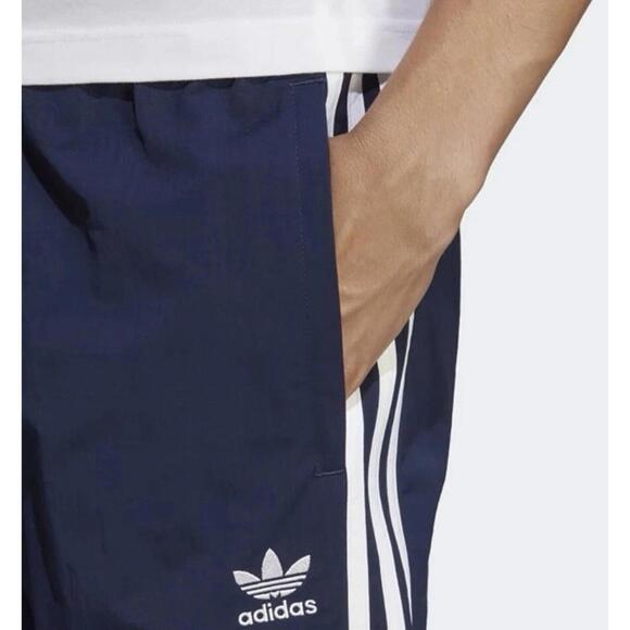$80 Adidas Original 3S Cargo Pants Navy Blue White 3-Stripes HR3362 Mens Medium - Picture 3 of 9
